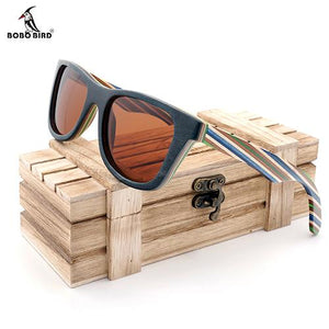 BOBO BIRD Polarised Stripped Sunglasses - bamboostylez