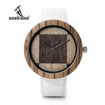 BOBO BIRD Unisex Zebra / Wenge Wooden Quartz Watch - bamboostylez