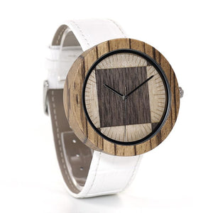 BOBO BIRD Unisex Zebra / Wenge Wooden Quartz Watch - bamboostylez
