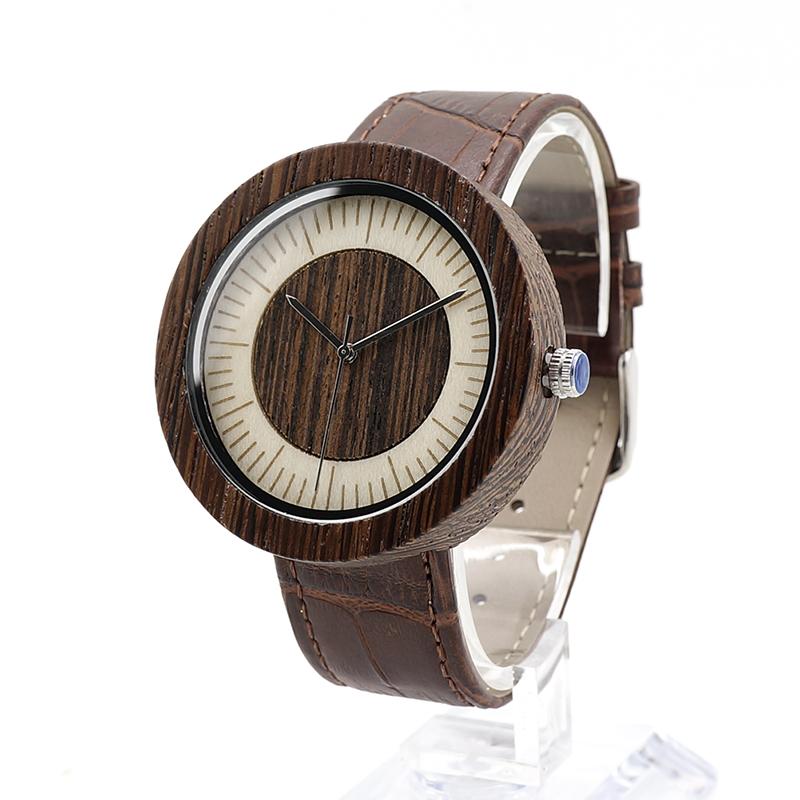BOBO BIRD Unisex Zebra / Wenge Wooden Quartz Watch - bamboostylez