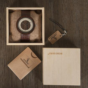 BOBO BIRD Unisex Zebra / Wenge Wooden Quartz Watch - bamboostylez