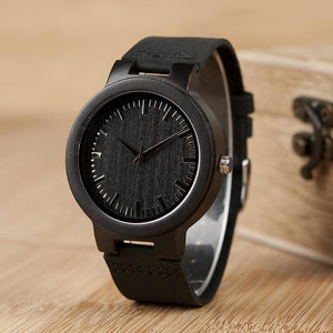 BOBO BIRD Bamboo Wood Quartz Watch with Leather - bamboostylez