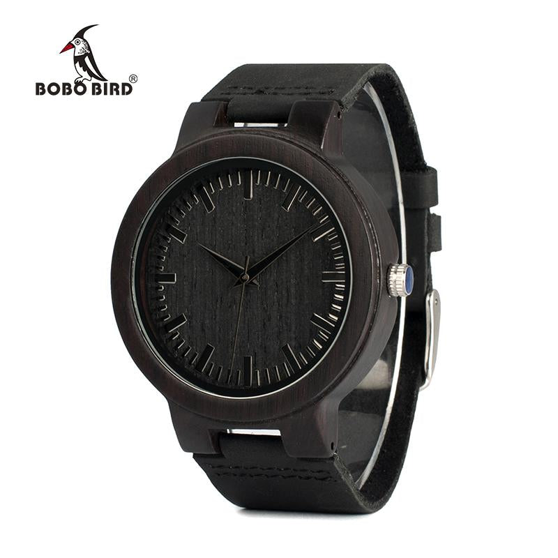 BOBO BIRD Bamboo Wood Quartz Watch with Leather - bamboostylez