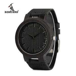 BOBO BIRD Bamboo Wood Quartz Watch with Leather - bamboostylez