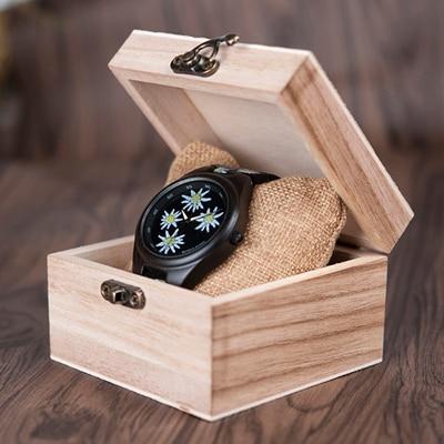 BOBO BIRD Women's Colourful Print Bamboo Wood Watch - bamboostylez