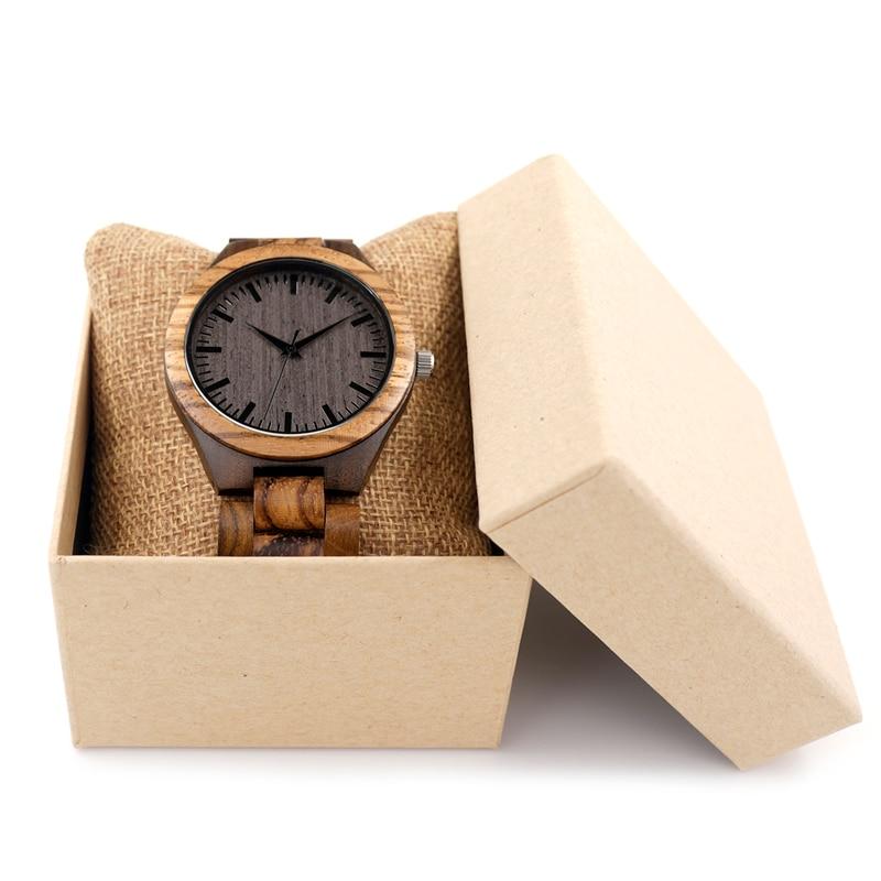 BOBO BIRD Round Vintage Zebra Wood Case Men's Watch - bamboostylez
