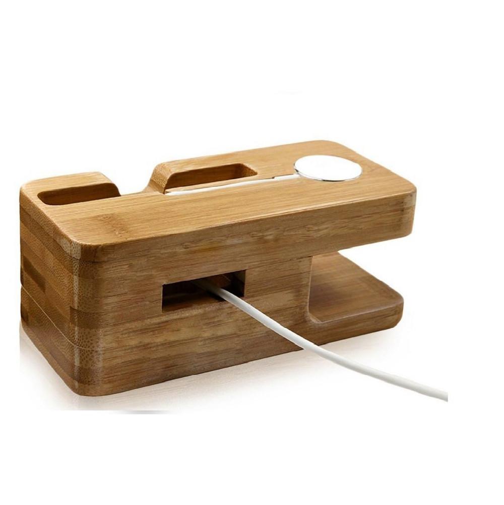 Bamboo Charging Station for Apple Watch and Iphone - bamboostylez