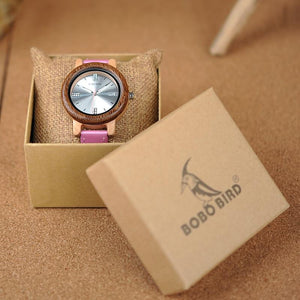 BOBO BIRD Women's Rhinestone Dial Wooden Watch - bamboostylez