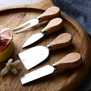 4 pcs Bamboo Handle sets - Knives Set Oak - bamboostylez