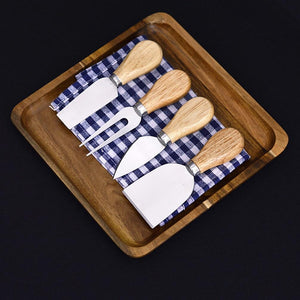 4 pcs Bamboo Handle sets - Knives Set Oak - bamboostylez
