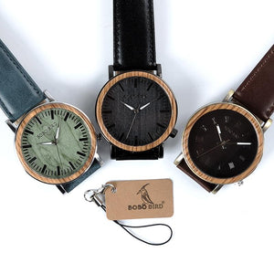 BOBO BIRD Men's Wooden Metal Quartz Watch - bamboostylez