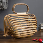 Large Bamboo Basket Tote Bag - bamboostylez