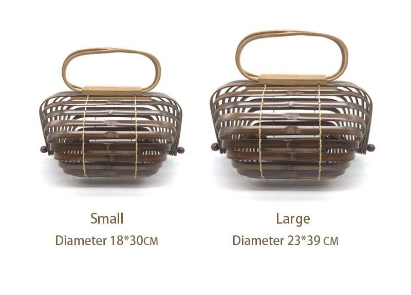 Large Bamboo Basket Tote Bag - bamboostylez