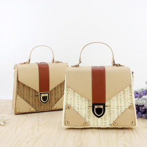Women's Bohemian Straw Crossbody Handbag - bamboostylez