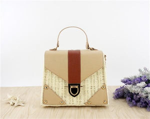 Women's Bohemian Straw Crossbody Handbag - bamboostylez