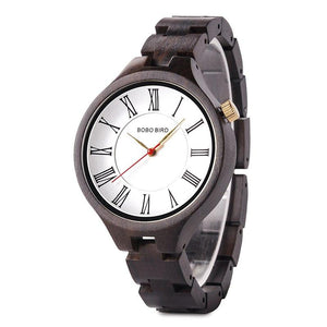 BOBO BIRD Women's Classic Quartz Dress Watch in Wooden Box - bamboostylez