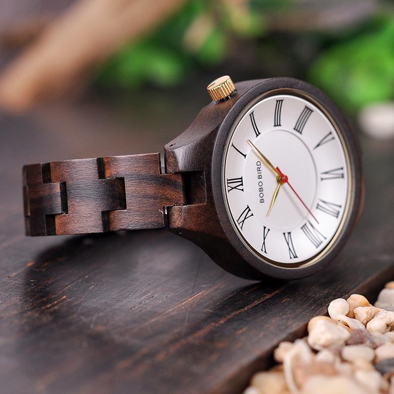 BOBO BIRD Women's Classic Quartz Dress Watch in Wooden Box - bamboostylez