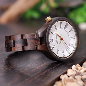 BOBO BIRD Women's Classic Quartz Dress Watch in Wooden Box - bamboostylez