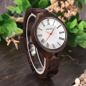 BOBO BIRD Women's Classic Quartz Dress Watch in Wooden Box - bamboostylez
