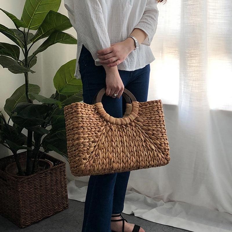 Vintage Bohemian Rattan Tote Handbag - bamboostylez