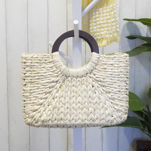 Vintage Bohemian Rattan Tote Handbag - bamboostylez