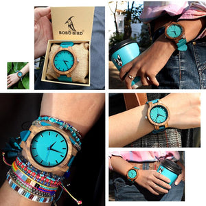 BOBO BIRD Turquoise Watch in Gift Box - bamboostylez