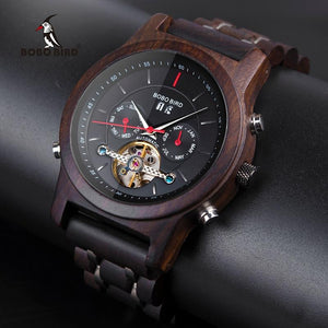 BOBO BIRD Automatic Mechanical Men's Wooden Luxury Watch - bamboostylez
