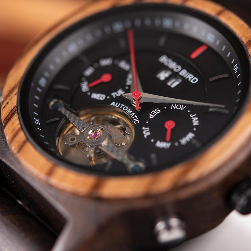 BOBO BIRD Automatic Mechanical Men's Wooden Luxury Watch - bamboostylez