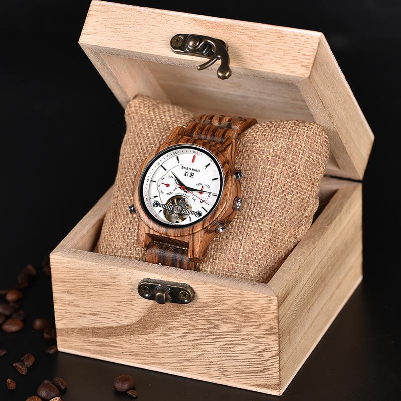 BOBO BIRD Automatic Mechanical Men's Wooden Luxury Watch - bamboostylez