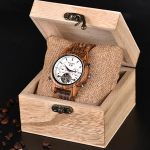 BOBO BIRD Automatic Mechanical Men's Wooden Luxury Watch - bamboostylez