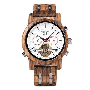 BOBO BIRD Automatic Mechanical Men's Wooden Luxury Watch - bamboostylez