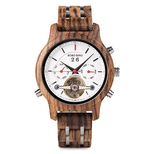 BOBO BIRD Automatic Mechanical Men's Wooden Luxury Watch - bamboostylez