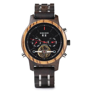 BOBO BIRD Automatic Mechanical Men's Wooden Luxury Watch - bamboostylez