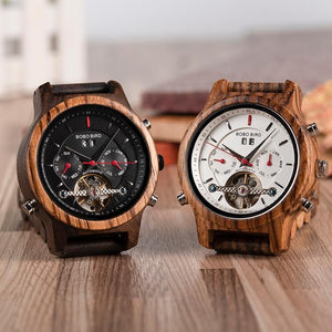 BOBO BIRD Automatic Mechanical Men's Wooden Luxury Watch - bamboostylez