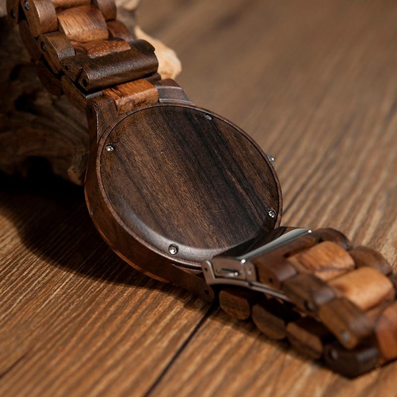 BOBO BIRD Round Vintage Zebra Wood Case Men's Watch - bamboostylez