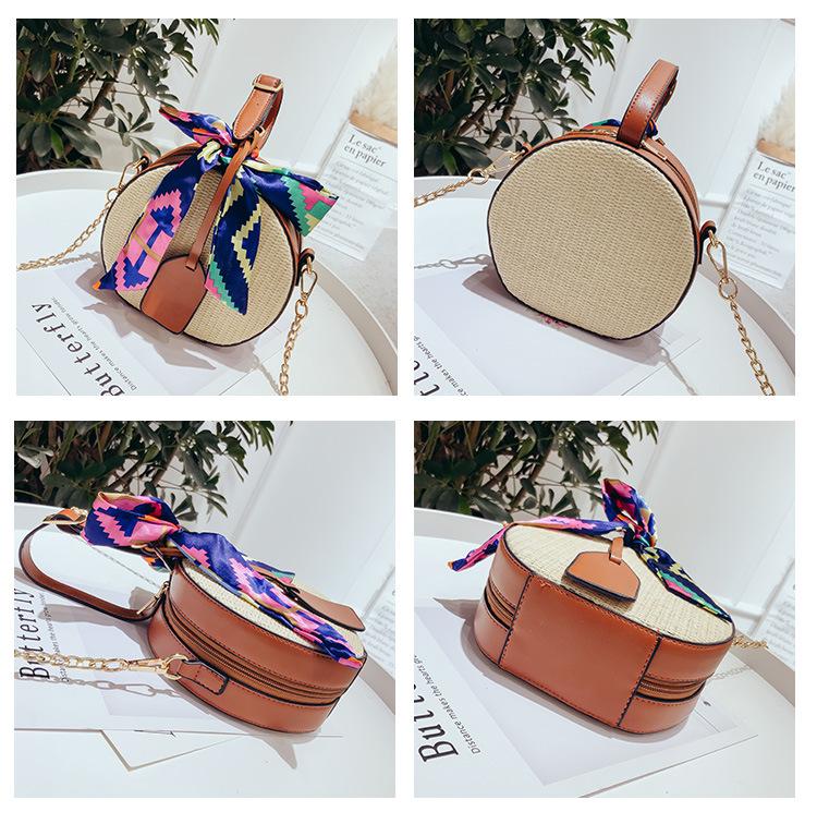Bohemian Round Straw Rattan Woven Crossbody Shoulder Bag - bamboostylez