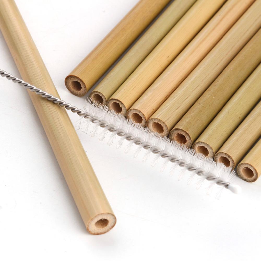 10 pcs Biodegradable Bamboo Organic Straws - bamboostylez