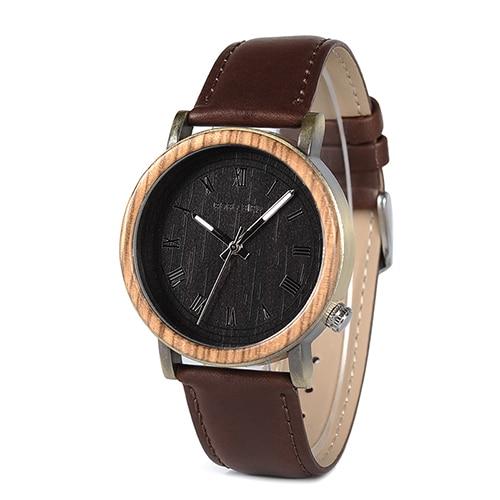 BOBO BIRD Men's Wooden Metal Quartz Watch - bamboostylez