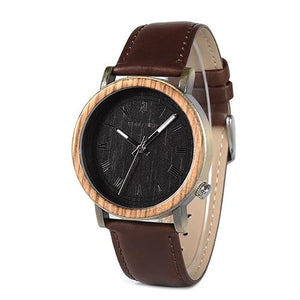 BOBO BIRD Men's Wooden Metal Quartz Watch - bamboostylez