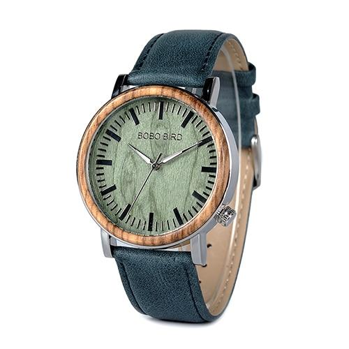 BOBO BIRD Men's Wooden Metal Quartz Watch - bamboostylez