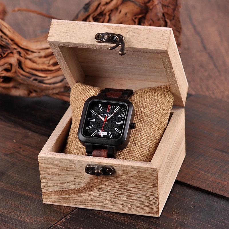 BOBO BIRD Square Wooden Quartz Watch - bamboostylez