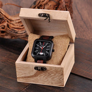 BOBO BIRD Square Wooden Quartz Watch - bamboostylez