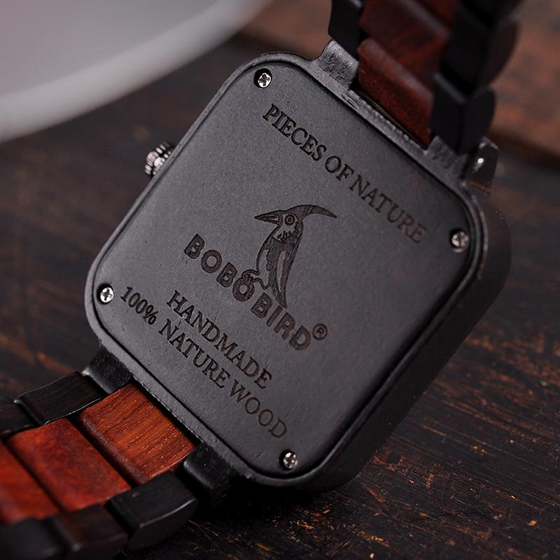 BOBO BIRD Square Wooden Quartz Watch - bamboostylez