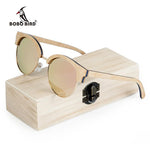 BOBO BIRD Women's Round Wooden Polarised Sunglasses - bamboostylez
