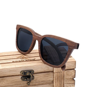 BOBO BIRD Unisex Black Walnut Wood Oversized Sunglasses - bamboostylez