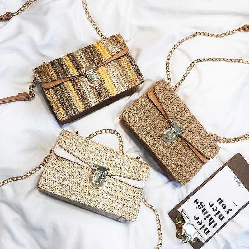 Bohemian Vintage Style Straw Crossbody Handbag - bamboostylez