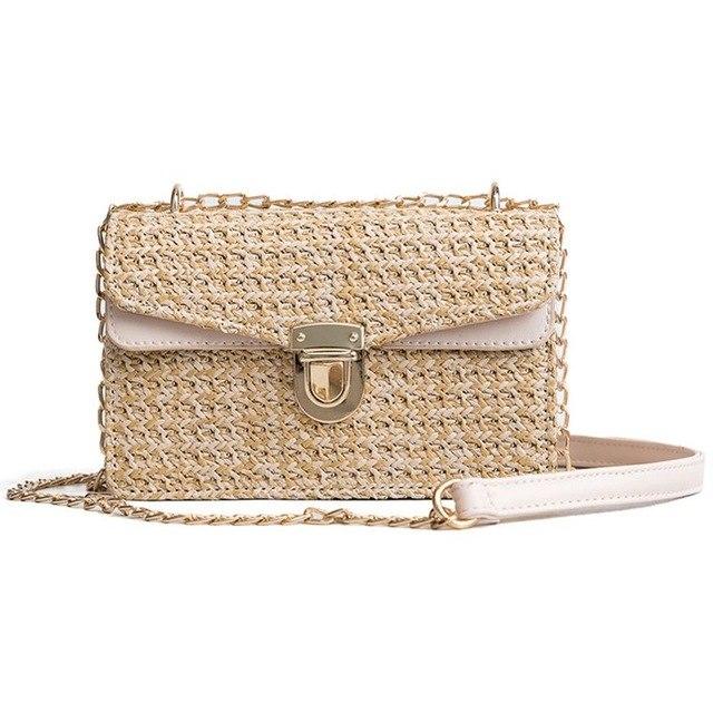 Bohemian Vintage Style Straw Crossbody Handbag - bamboostylez